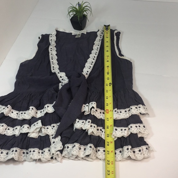 🔥💥TRINITY🔥💥BOHO BLOUSE TOP WITH RIBBON RUFFLES - Picture 12 of 13